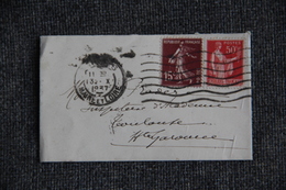 Lettre D'ANGERS à TOULOUSE ( Semeuse Camee, 15 C Brun Violet Et Type PAIX 50 C Rouge) - 1921-1960: Periodo Moderno