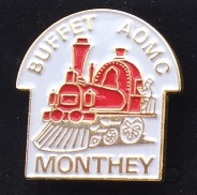 BUFFET AOMC - MONTHEY - CANTON DE VALAIS - TRAIN - LOCOMOTIVE A VAPEUR - SUISSE - SWISS - SCHWEIZ -      (ROSE) - Alimentation