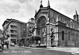 07306 "TORINO - CHIESA DI SANTA BARBARA  - SACAT" ANIMATA. AUTO ANNI '50. CART. ORIG. NON SPED. - Mehransichten, Panoramakarten