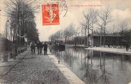 Cpa 51] Marne > Reims Le Canal Pris Du Pont De Veste La Péniche Les Chevaux De Halage Commerce Fluvial Et Canal - Reims