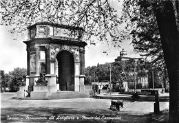 07454 "TORINO - MONUMENTO ALL' ARTIGLIERE E MONTE DEI CAPPUCCINI" ANIMATA,CARROZ, VERA FOTO,S.A.C.A.T. 148.CART NON SPED - Autres Monuments, édifices