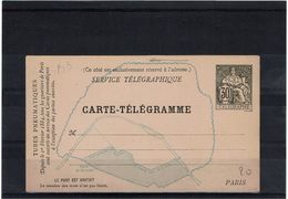 CTN27 - CARTE TELEGRAMME CHAPLAIN 30c  STORCH N°B3 - Pneumatische Post