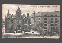 Toledo - Memorial Bldg. & Masonic Temple - Single Back - 13,9 X 8,2 Cm - Toledo