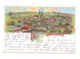 SUDETEN - PHILIPPSDORF / FILIPOV, Lithographie Gesamtansicht, 1903 Nach Bars Am Inn Befördert - Sudeten