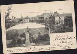 CPA Forbach  Villa Wilhelma Realschule Amtsgericht Kreisdirektion Notariat Kaiser Wilhelm Denkmal Circulée 1901 - Forbach