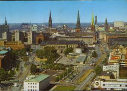 Germany - Postcard  Circulated In 1975 - Hamburg - View From The Police Building Across The City  (trams) - 2/scan - Mitte