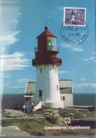 NORVEGE  CARTE MAXIMUM NUM.YVERT  833  PHARE  MARITIME - Maximumkarten (MC)