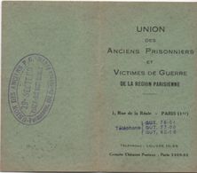 Militaria/Union Des Anciens Prisonniers Et Victimes De Guerre De La Région Parisienne/Léonce Lagasse/PANTIN/1937  AEC107 - Documents