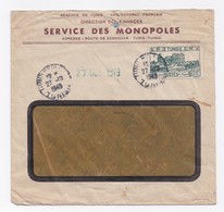 ENVELOPPE DE TUNIS DU 27/10/1949 - Lettres & Documents