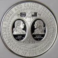 1976 TURKS AND CAICOS ISLANDS - 200° UNITED STARES - 20 CROWNE - FDC PROOF Argento / Silver / Argent - Blister Sigillato - Turks En Caicoseilanden