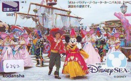 Carte Prépayée Japon - TOKYO DISNEY SEA - KODANSHA (6282) Costumes Danse Bateau - Japan Prepaid Tosho Card - Disney