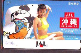 Télécarte Japon * DISNEY * JAL * AIRLINES * 110-165747 *  (6286)  Japan Phonecard * FEMME - Disney