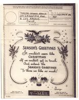USA V Mail Seasons Greetings Chrismas - Lettres & Documents