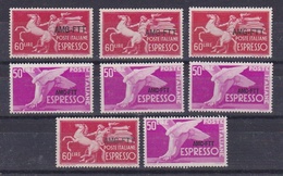 1950+52 Italia Italy Trieste A  ESPRESSO 50L (x4) + ESPRESSO 60L (x4) MNH** EXPRESS - Express Mail
