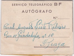 PORTUGAL TELEGRAMA TELEGRAM - TELEGRAPH B.F. - MERRY CHRISTMAS - PENAFIEL To BRAGA - Covers & Documents