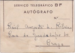 PORTUGAL TELEGRAMA TELEGRAM - TELEGRAPH B.F. - MERRY CHRISTMAS - PORTO  To BRAGA - Cartas & Documentos