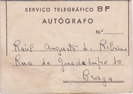 PORTUGAL TELEGRAMA TELEGRAM - TELEGRAPH B.F. - MERRY CHRISTMAS - PORTO  To BRAGA - Brieven En Documenten