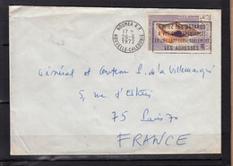 NOUMEA R.P. Lettre  POSTE AERIENNE  Strombus Vomer 34F Pour La COMTESSE Et Le GENERAL H. DE LA VILLEMARQUE  1972 - Brieven En Documenten