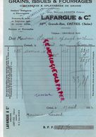 94-  CRETEIL- FACTURE LAFARGUE- CRESTE FRERES-GRAINS ISSUES FOURRAGES-HORTICULTURE 59 GRANDE RUE-1932 - Agricultura