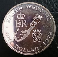 BERMUDA 1 DOLLAR 1972 SILVER PROOF "Silver Wedding Anniversary" Free Shipping Via Registered Air Mail - Bermuda