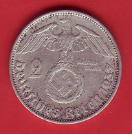 - ALLEMAGNE - Troisième Reich - 2 Reichsmark - 1937 A - Argent - - 2 Reichsmark