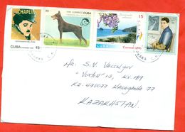 Cuba. Dog. Chaplin. Envelope Passed The Mail. - Cartas & Documentos