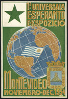 6 TOPIC ESPERANTO: Postcard Of The First International Esperanto Exhibition In Montev - Esperanto