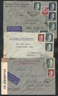 51 GERMANY: 3 Covers Sent To Argentina Between 1942 And 1944, All CENSORED, Interesting - Autres & Non Classés