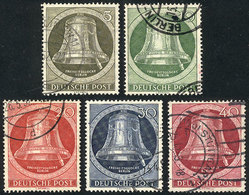 76 GERMANY - BERLIN: Yvert 68/72, 1952 Liberty Bell, Cmpl. Set Of 5 Used Values, Excell - Autres & Non Classés