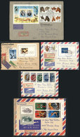 91 EAST GERMANY: 38 Modern Covers Sent To Argentina, All With Spectacular Postages With - Autres & Non Classés
