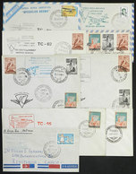 104 ARGENTINE ANTARCTICA: ANTARCTIC FLIGHTS: 9 Covers Flown Between 1968 And 1973, All W - Other & Unclassified