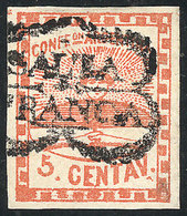 124 ARGENTINA: "GJ.1e, "double Period After CENTAV", With Spectacular Wreathed SALTA-F - Other & Unclassified
