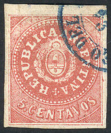 148 ARGENTINA: GJ.15, 5c. Narrow C, Used In Rosario, With A Soft Vertical Crease Else Ex - Neufs