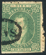 161 ARGENTINA: GJ.21, 10c. Clear Impression, Used In Salta, VF! - Unused Stamps