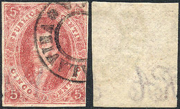 167 ARGENTINA: GJ.25, 4th Printing, With The Extremely Rare Double Circle Cancel Of SALA - Ungebraucht