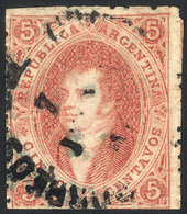 174 ARGENTINA: GJ.28, 6th Printing Perforated, With Rimless Datestamp Of CORRIENTES (+10 - Unused Stamps