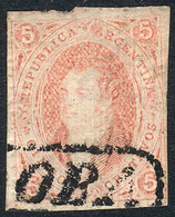 176 ARGENTINA: GJ.28d, 6th Printing Perforated, With DIRTY PLATE Variety, Superb! - Neufs