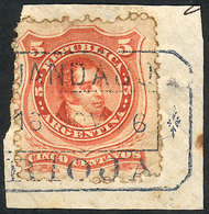 188 ARGENTINA: GJ.38, On Fragment With Rectangular Datestamp Of GUANDACOL (La Rioja) Per - Sonstige & Ohne Zuordnung