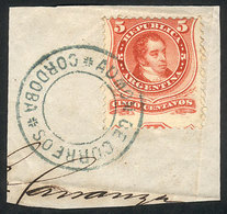 192 ARGENTINA: GJ.38, On Fragment With Complete Double Circle Cancel Of "ADMON DE CORR - Sonstige & Ohne Zuordnung