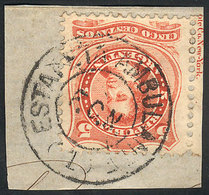 194 ARGENTINA: GJ.38, On Fragment With Complete "ESTAFETA AMBULANTE - F.C.N. - (1)" C - Autres & Non Classés