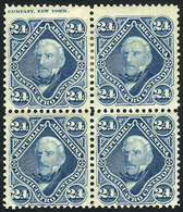 202 ARGENTINA: GJ.55, 1877 24c. San Martín, Block Of 4 Of Excellent Quality, The Lower S - Sonstige & Ohne Zuordnung