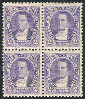 217 ARGENTINA: GJ.123, 2c. Derqui Perforation 11½x12, Lilac, Beautiful Block Of 4 With 2 - Sonstige & Ohne Zuordnung