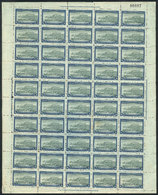 237 ARGENTINA: GJ.304, 1910 4c. Fort, Complete Sheet Of 50 Stamps, Unmounted But With So - Sonstige & Ohne Zuordnung
