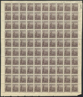 241 ARGENTINA: GJ.321, 1911 2c. Plowman, Sun Wity Wavy Rays Wmk, COMPLETE SHEET Of 100 S - Sonstige & Ohne Zuordnung