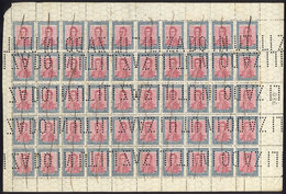 247 ARGENTINA: GJ.455O, 1917 20P. San Martín With Horizontal Honeycomb Wmk, Complete Sh - Other & Unclassified