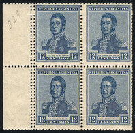 248 ARGENTINA: GJ.471, Beautiful Block Of 4 With DOUBLE Vertical Perforation At Left, VF - Autres & Non Classés