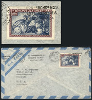 263 ARGENTINA: GJ.813, Imperforate Trial Color PROOF Used To Frank An Airmail Cover Sent - Autres & Non Classés