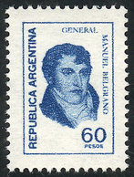 274 ARGENTINA: GJ.1754N, 60P. Belgrano, Printed On UV NEUTRAL PAPER, Excellent Quality, - Autres & Non Classés