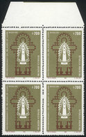 277 ARGENTINA: GJ.1971A, 1980 Christmas (Virgin Of Lujan), Block Of 4 Printed On UNSURFA - Sonstige & Ohne Zuordnung