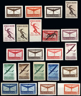 286 ARGENTINA: GJ.845/849, 1940 Set Of 5 Values, 22 Different TRIAL COLOR PROOFS (betwee - Poste Aérienne